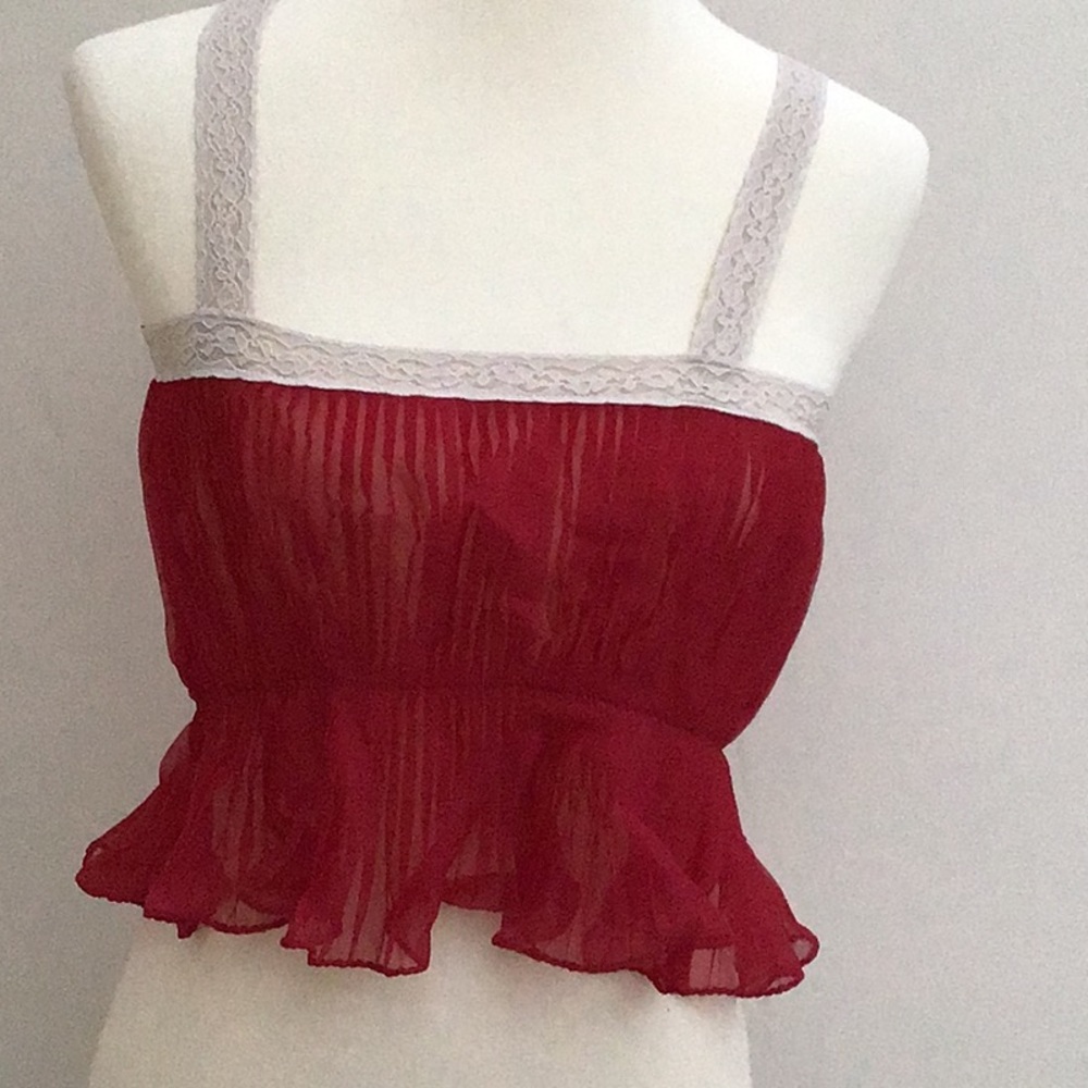 Vintage Sheer Maroon  Camisole